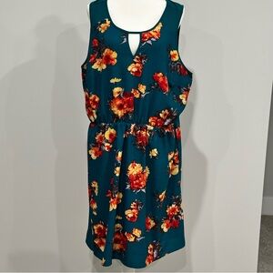 Market & Spruce Teal Floral Dress - 3X